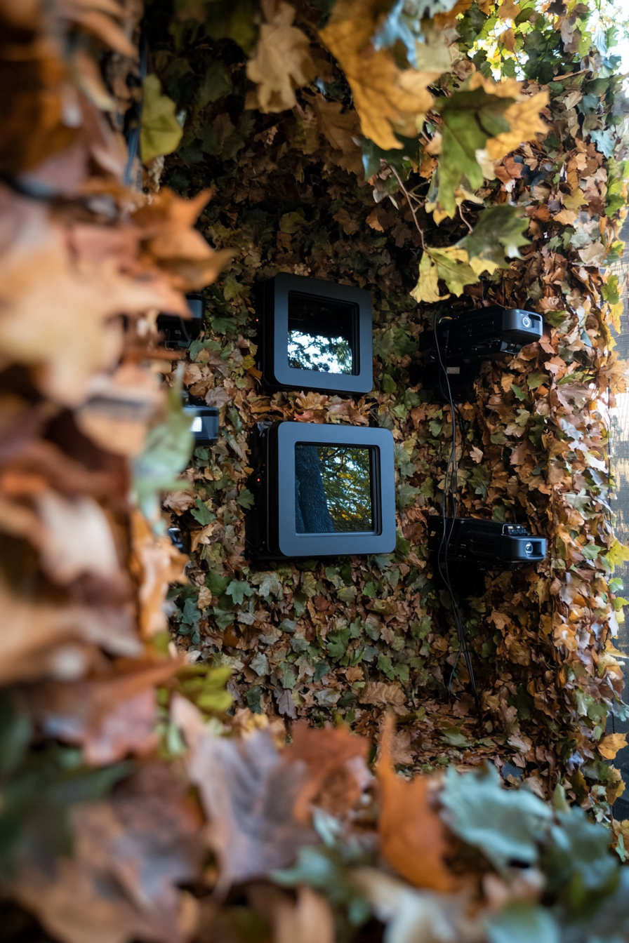 Nature Observation Space. A leaf-covered hide with high-definition mounted cameras.