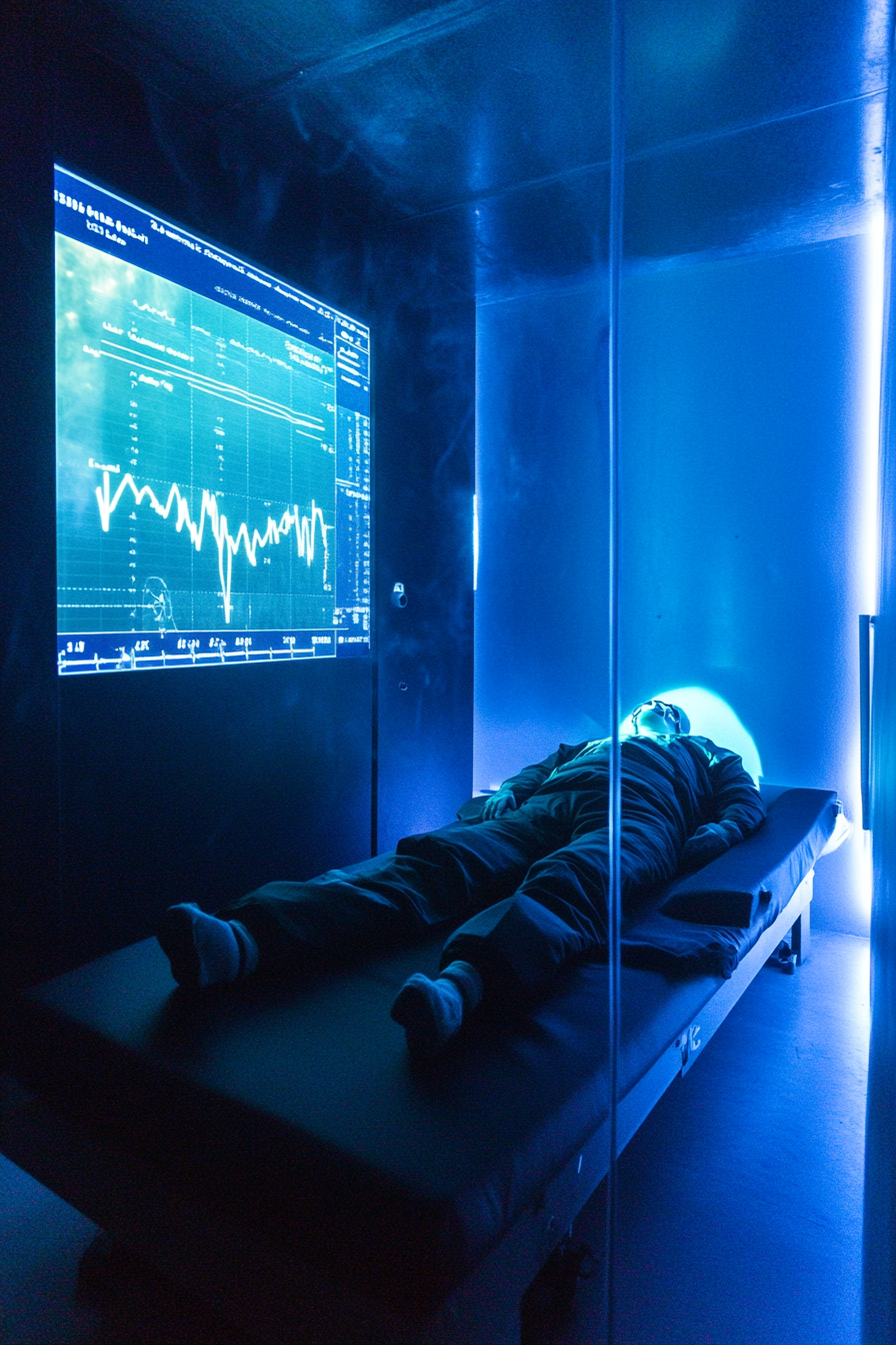 Performance space. Altitude chamber with graph tracking oxygen consumption.