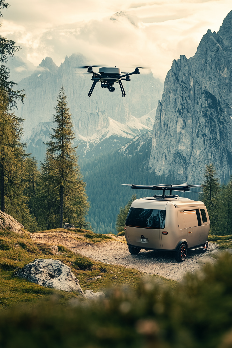 Alpine mobile space. Wandervan conversion with drone lnch pad.