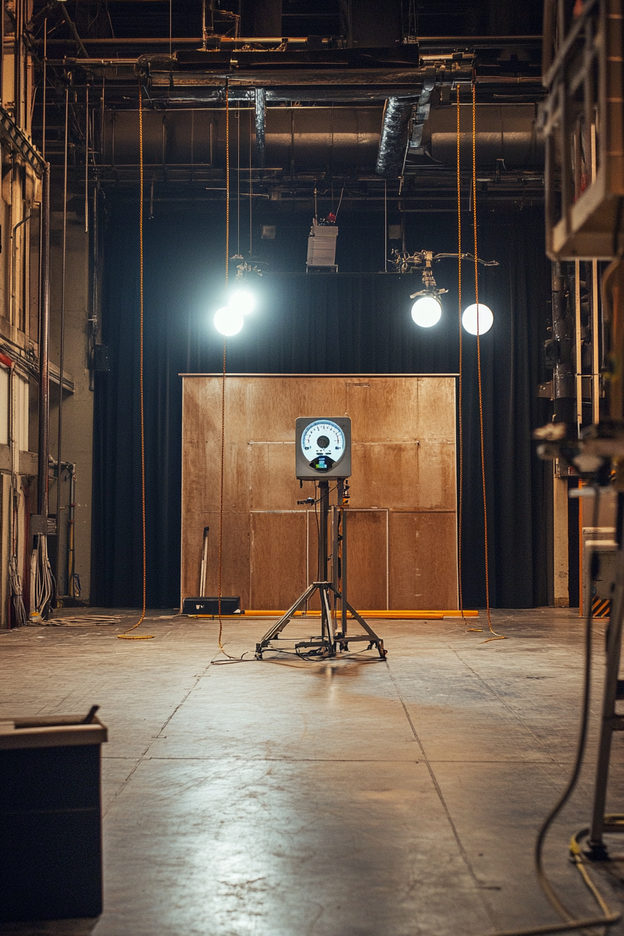 Performance space. Oxygen meter near central stage.