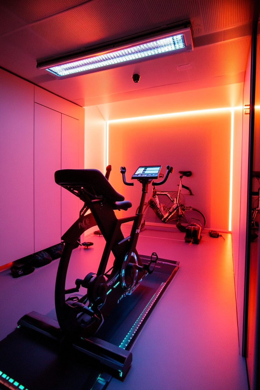 Performance space. Indoor cycling studio with recovery suite and oxygen level monitor.