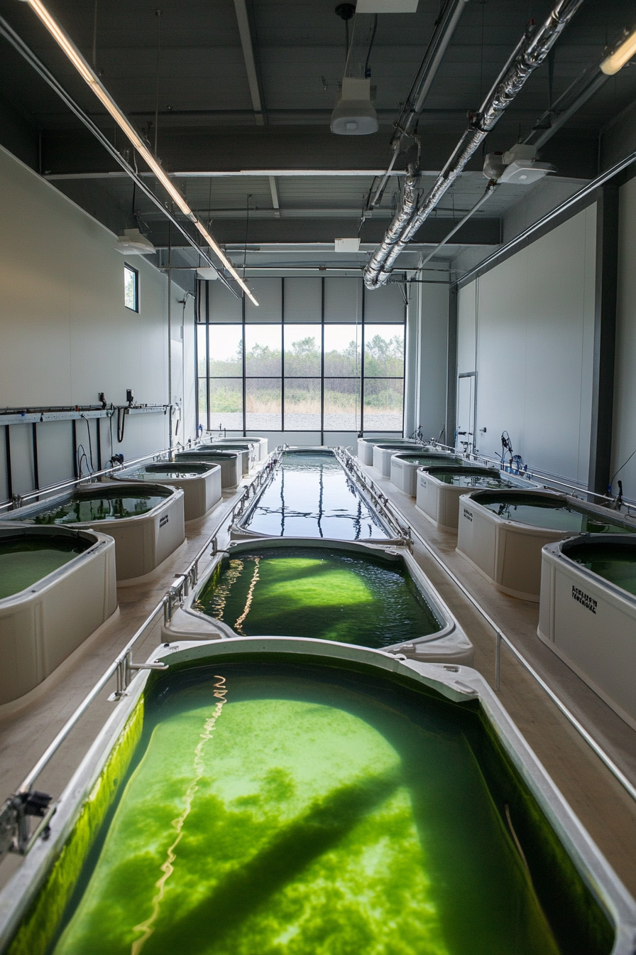 Coastal Research Space. Wet Lab with algae cultivation tanks.