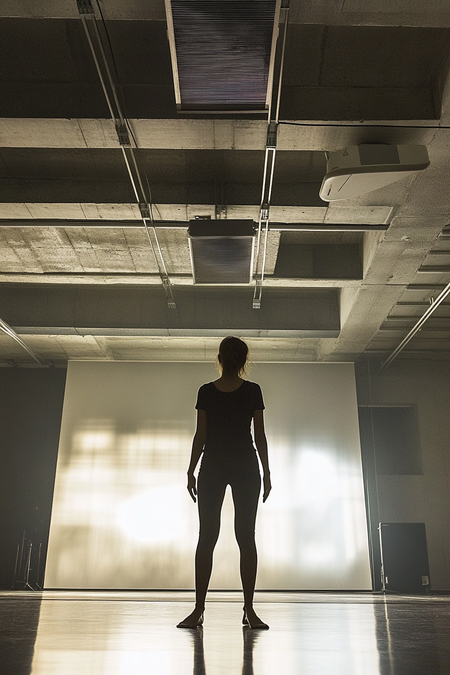 Performance space. Oxygen monitoring system in modern dance studio.